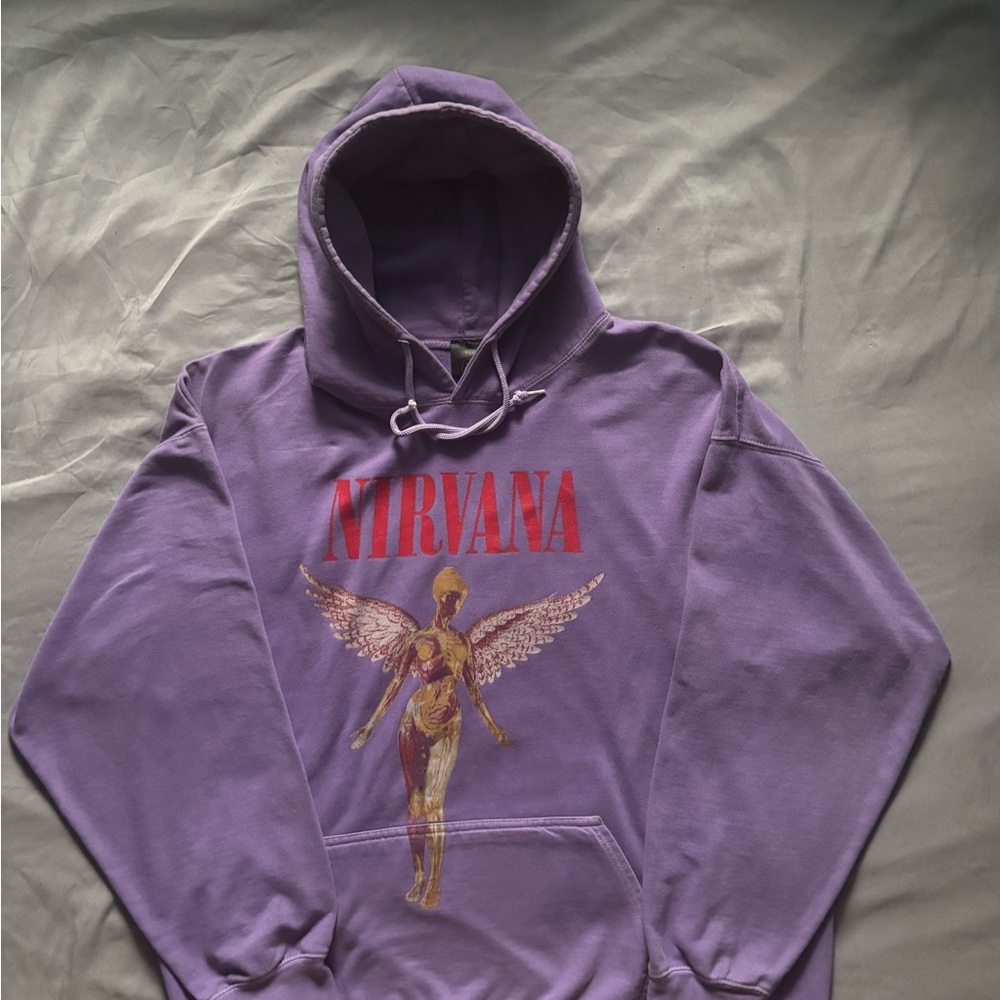 Boohoo Purple Graphic Hoodie